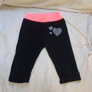 Girls Pink and Black Pants with Silver Hearts